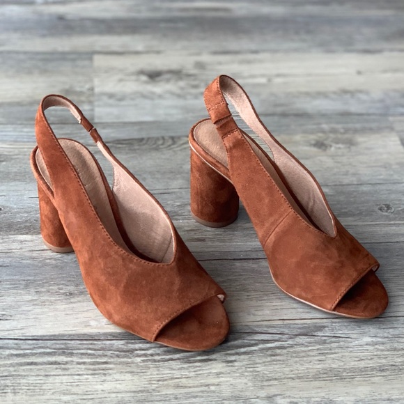 Madewell Shoes - Madewell The Alana Slingback Suede Sandal Heel